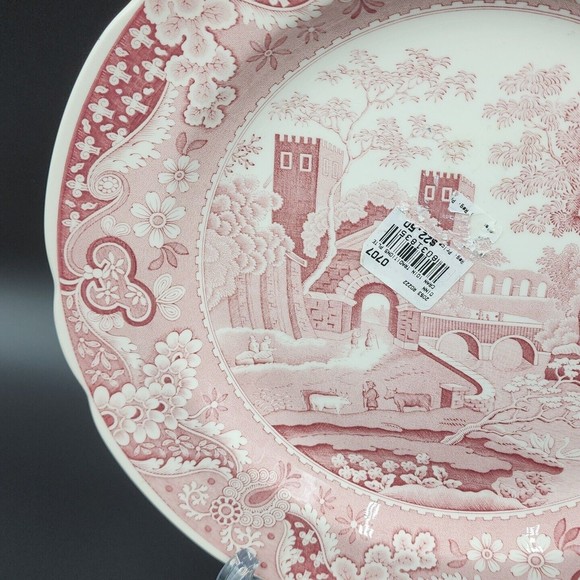 SPODE The Spode Archive Collection CASTLE 10 Inch Plate England Cranberry NWT - Picture 4 of 7